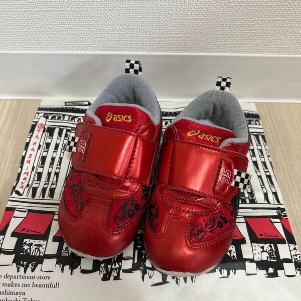 asics×カーズ コラボシューズ キッズ スニーカー マジックテープ 14.5cm 廃盤 レア 入手困難