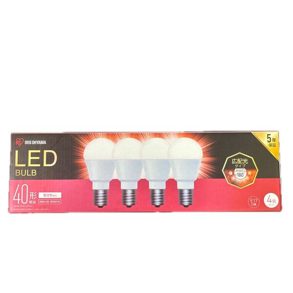 アイリスオーヤマ LED 電球 全方向 E17 40型相当 スリム形状 広配光タイプ 電球色