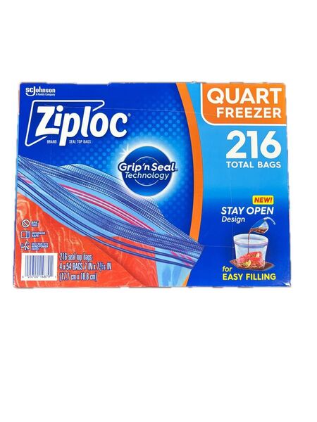 【Ziploc】ジップロック フリーザークオート 【216枚入(54枚×4箱)】