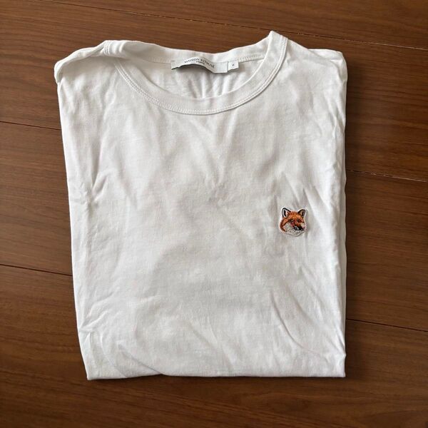 正規品 mezonnkitune メゾンキツネ Tシャツ ワンポイント 白 半袖 Sサイズ