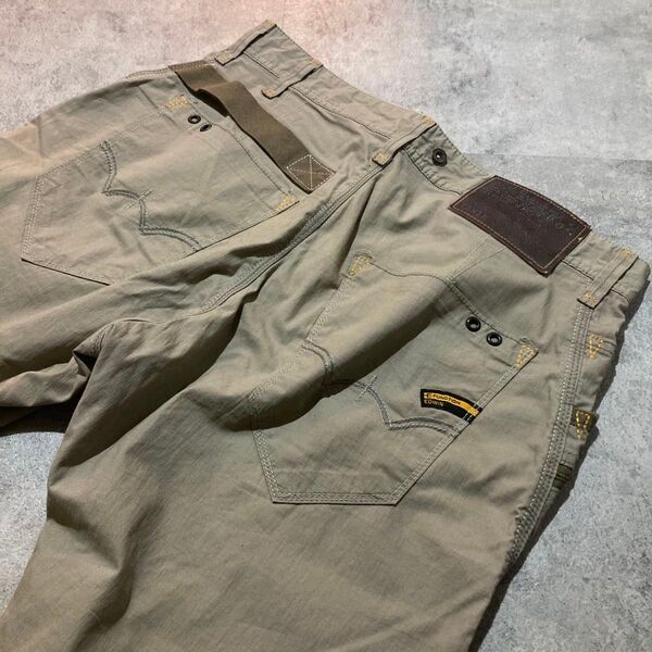 【EDWIN】エドウィン E-FUNCTION 春夏向け 立体裁断 ワークパンツ 32インチ 薄手 ストレッチ ジップポケット