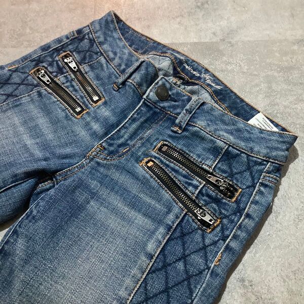 希少モデル【AMERICAN EAGLE】アメリカンイーグル JEGGING ジェギング 裾ジップ 編み込みデザイン ストレッチ