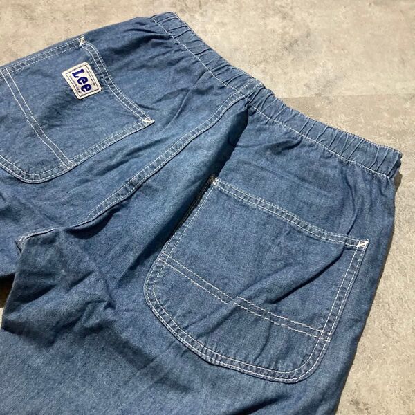 【Lee】リー LM5930 春夏向け ダンガリー ベイカークロップドパンツ Sサイズ ブルー COOL クール 涼しい デニム
