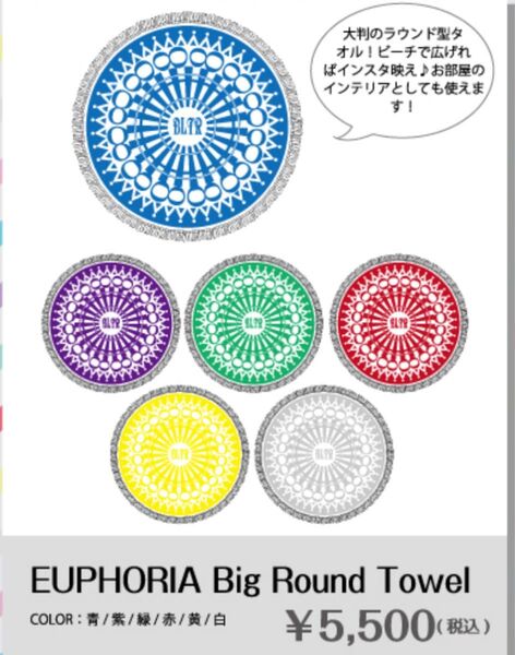 超特急 EUPHORIA Big Round Towel 青 カイ 小笠原海 グッズ