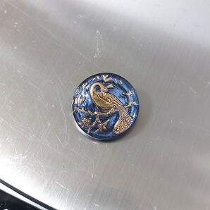 【匿名配送】 チェコガラスボタン 2.3cm 鳳凰