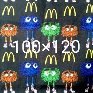 【匿名配送】 マクドナルド柄 ポリコットン 生地 100×120cm