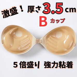 3D立体 盛りブラ ヌーブラ シリコン 激盛り 5倍盛り ベージュ Bカップ