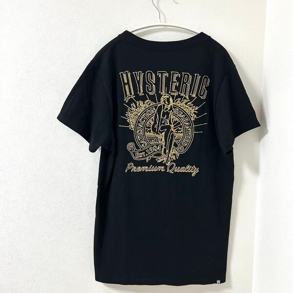 ヒステリックグラマー 半袖Tシャツ ヒスガール ゴールド 刺繍 y2k 黒