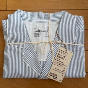 *新品・未使用* 無印良品 紳士 サッカー織半袖パジャマ Lサイズ