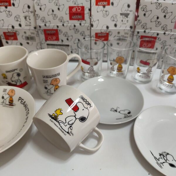 スヌーピー マグカップ ペアプレートグラス