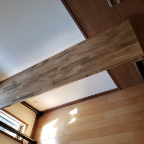 180X45 カフェテーブル ロングカウンターテーブル ウォールナットワックス仕上げ 無垢材