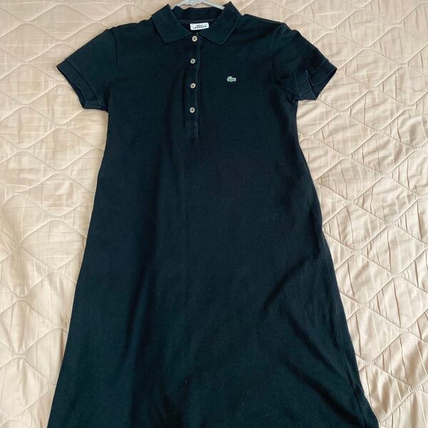 美品 LACOSTE ラコステ ワンピース 半袖 レディース 黒 42