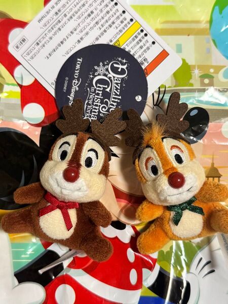 ディズニー クリスマス2024 ディズニーシー ダズリングクリスマス ぬいぐるみチャーム チップ&デール