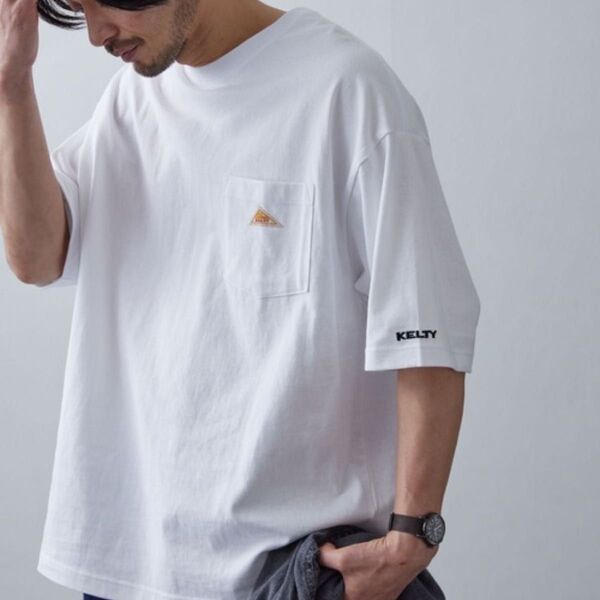 限定展開 KELTY×FREAK'S STORE ケルティ別注 ワンポイント クルーネック ポケットTシャツ
