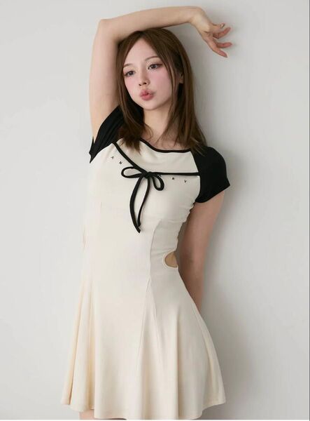 アンドマリー andmary logo flare mini dress