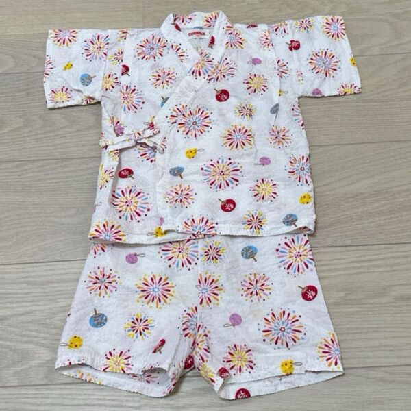 子供甚平 花火うちわ柄 90㎝ 美品