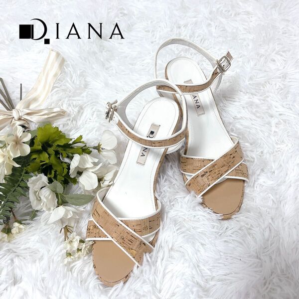 DIANA ダイアナ ストラップサンダル コルク ウェッジソール 23㎝