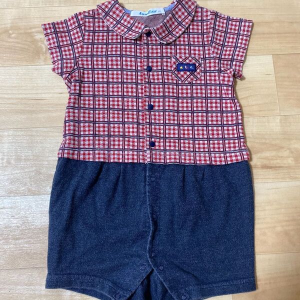 familiar ロンパース 80 チェック柄 男の子 チェック