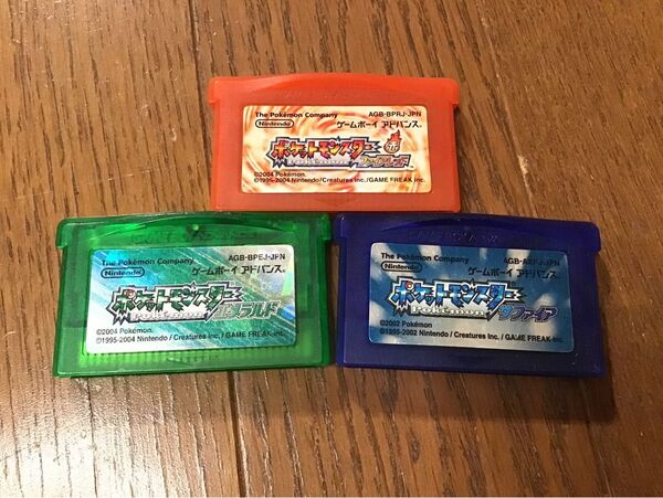 ゲームボーイアドバンスソフト 3個セット ポケットモンスター ★ファイアレッド★サファイア★エメラルド