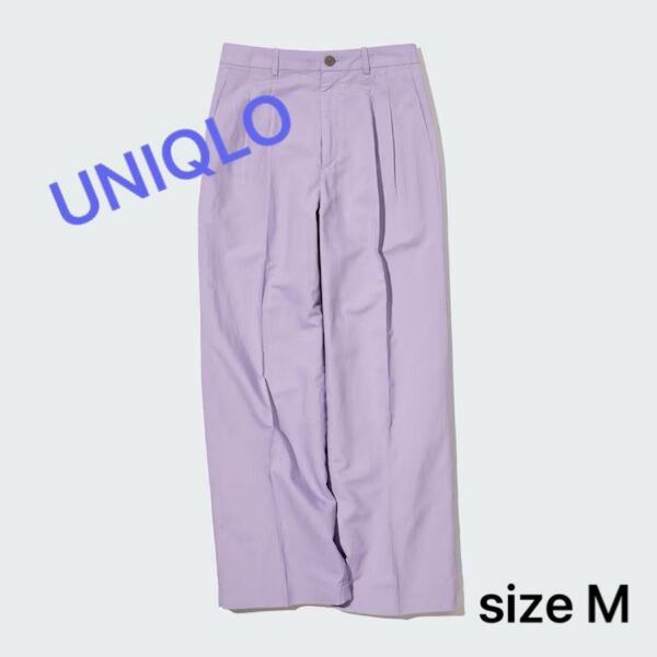 UNIQLO ユニクロリネンブレンドタックワイドパンツ スラックス