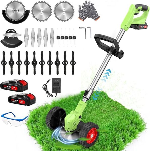 草刈り機 電動芝刈払機 充電式草刈機 21V 1草刈機 コードレス 伸縮 草刈機 雑草 角度調整 枝切り 21V刈払機
