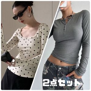 SHEIN トップス レイヤード 2点セット