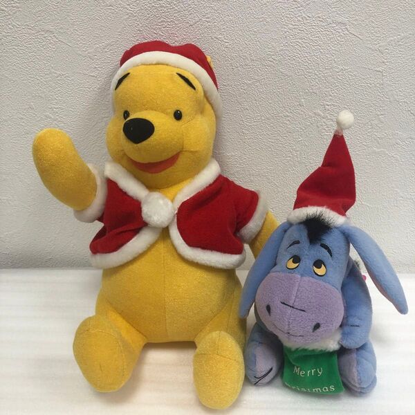 2点セット ディズニー プーさん イーヨー ぬいぐるみ クリスマス