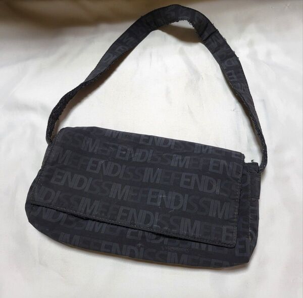 ◆FENDI フェンディ◆FENDISSIME 総ロゴ柄 ハンドバッグ ブラック