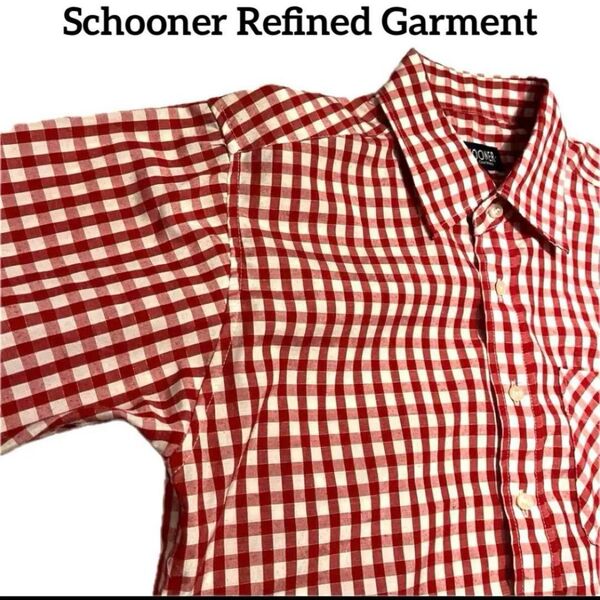 Schooner Refined Garment ギンガムチェックシャツ M レッド 美品