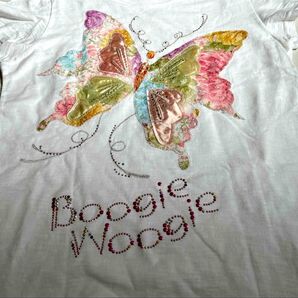 BOOGIE WOOGIE ブギウギ 白Tシャツ 38サイズ 蝶デザイン 上品カジュアル◎