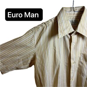 【美品】Euro Man レトロストライプシャツ 韓国製 ヴィンテージ風