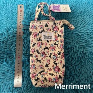 Merriment 黒猫と花柄 ドリンク ホルダー