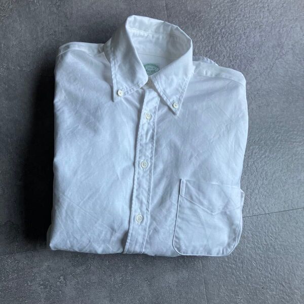 USA製 Brooks Brothers MILANO ブルックスブラザーズ ボタンダウンシャツ 14 1/2-31 白シャツ