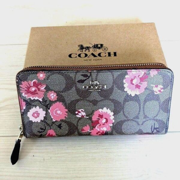 ★美品COACH ピンク 花柄長財布★最終お値下げ不可★6月末削除