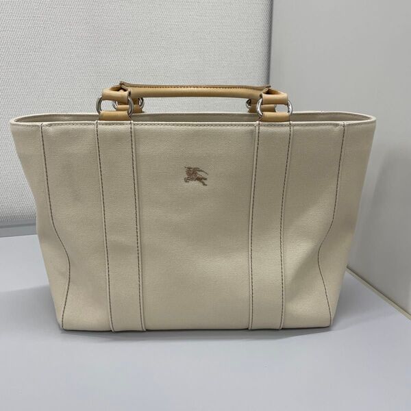 BURBERRY トートバッグ キャンバス アイボリー