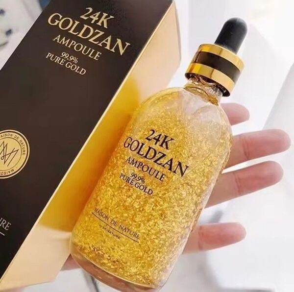 24K GOLD ヒアルロン酸 美容液 100ml 大容量 シミ薄効果 エッセンシャルオイル コスメ 大注目 人気急上昇