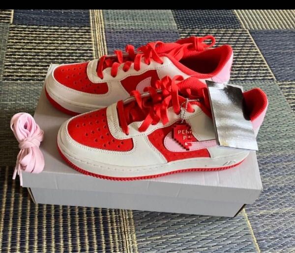 Nike エアフォース1 スニーカー ホワイト/レッド ナイキ 靴 未使用 24.0cm 箱あり