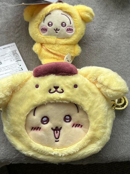 ちいかわ Sanrio ポシェット うさぎ ポムポムプリン と マスコットキーホルダー