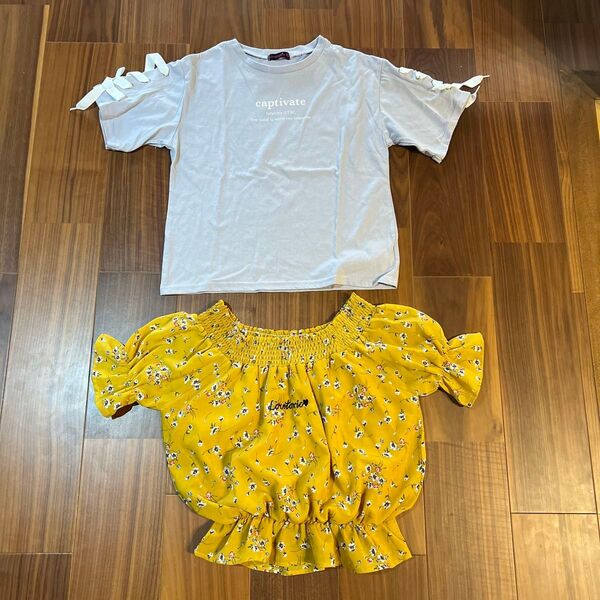 美品 lovetoxic ラブトキ トップス2着セット 夏服 150cm M Tシャツ 半袖
