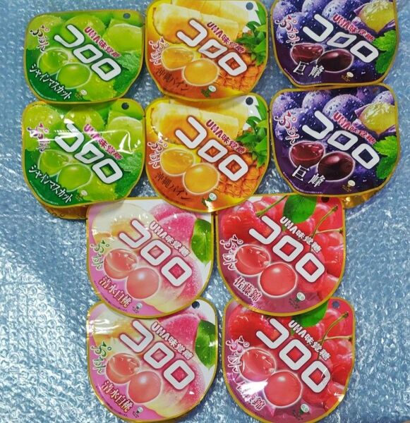 コロロ 5種類10点セット(白桃、佐藤錦、巨峰、パイン、シャインマスカット)