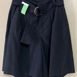 Mila Owen ミラオーウェン ネイビー ベルト付き リラックス ハーフパンツ 美品 シンプル