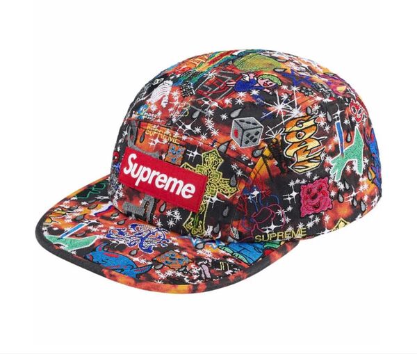 Supreme AOI Embroidered Camp Cap "Flames"