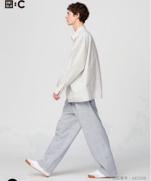 ユニクロシー UNIQLO:C スウェットワイドパンツ グレー M