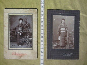 明治時代（あるいは大正？）の古写真 ”当時の女性” その２・・・２枚セットです。・・・1900年代の初め頃です。　　　 