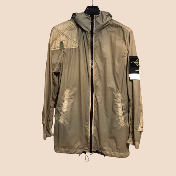 【訳あり】STONE ISLAND LAMY VELOUR ロングナイロンジャケット サイズS カーキ ストーンアイランド