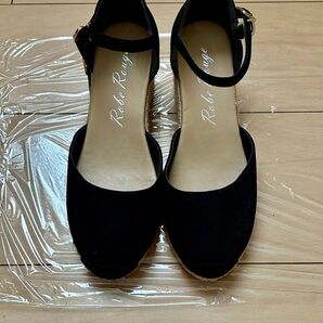 Rebe Rouge ウェッジソールサンダル 黒 24cm