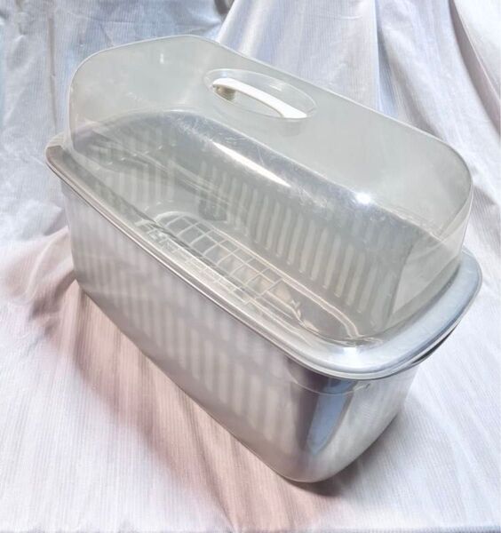 SEKISUI 水切りカゴ シルバー 長方形 プラスチック グレー キッチン プラスチックカゴ 水切りラック