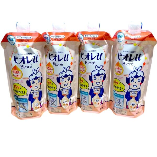 ビオレu ボディウォッシュ うるおいしっとり つめかえ用 340ml ×4