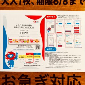 即日対応 大阪 万博 通期パス割引コード 大人1枚 EXPO2025 お急ぎの場合、先に相談対応可能