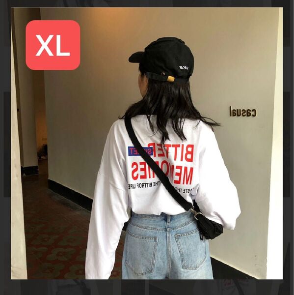 長袖Tシャツ ロンT ビッグシルエット ゆったり レディース 【001060XL】